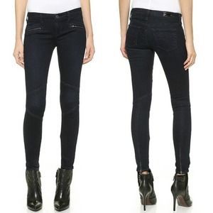 AG Moto Zipper Legging Skinny Jeans Dark Wash